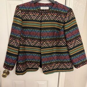 Tahari Multicolor Geometric Blazer